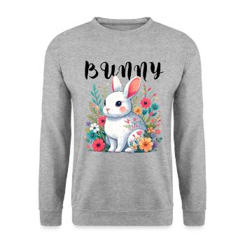 Bunny Bunny Bunny Easter Bunny Easter Spring Child - Unisex Sweatshirt - salt & pepper - Front - Alina (178cm) & Michal (187cm)
