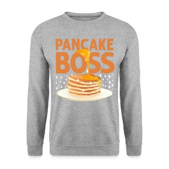 Pancake Lover Kids Pancake - Unisex Sweatshirt - salt & pepper - Front - Alina (178cm) & Michal (187cm)