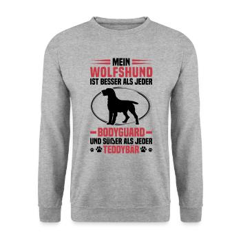 German wirehaired dog protects me better - Unisex Sweatshirt - salt & pepper - Front - Alina (178cm) & Michal (187cm)