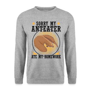 Anteater has eaten homework - Unisex Sweatshirt - salt & pepper - Front - Alina (178cm) & Michal (187cm)