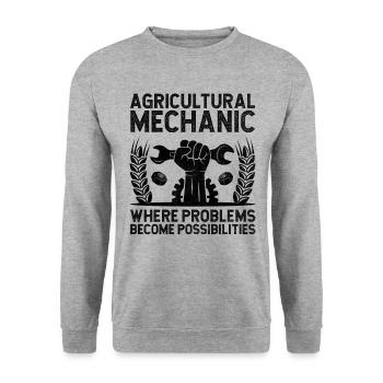 Landwirtschaftsmechaniker Lustige Traktormechaniker Bauernhof - Unisex Pullover - Weißgrau meliert - Vorne - Alina (178cm) & Michal (187cm)