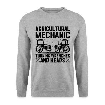 Landwirtschaftsmechaniker Lustige Traktormechaniker Bauernhof - Unisex Pullover - Weißgrau meliert - Vorne - Alina (178cm) & Michal (187cm)