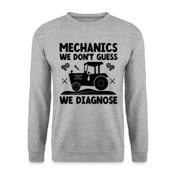 Landwirtschaftsmechaniker Lustige Traktormechaniker Bauernhof - Unisex Pullover - Weißgrau meliert - Vorne - Alina (178cm) & Michal (187cm)