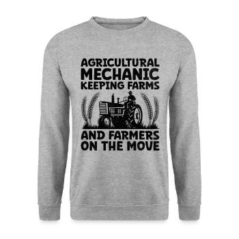 Landwirtschaftsmechaniker Lustige Traktormechaniker Bauernhof - Unisex Pullover - Weißgrau meliert - Vorne - Alina (178cm) & Michal (187cm)