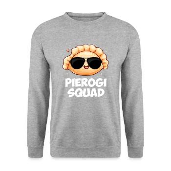Pierogi squad Polish Pierogi - Unisex Sweatshirt - salt & pepper - Front - Alina (178cm) & Michal (187cm)