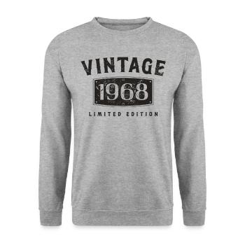 Birthday 1968 Limited Edition Vintage 1968 - Unisex Sweatshirt - salt & pepper - Front - Alina (178cm) & Michal (187cm)