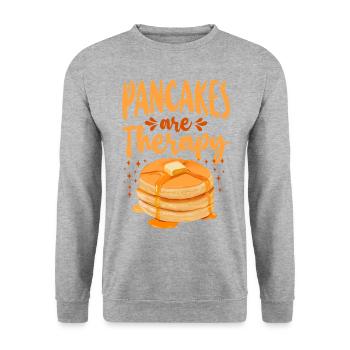 Les crêpes pour enfants amateurs de crêpes sont - Sweat-shirt Unisexe - gris chiné - Devant - Alina (178cm) & Michal (187cm)