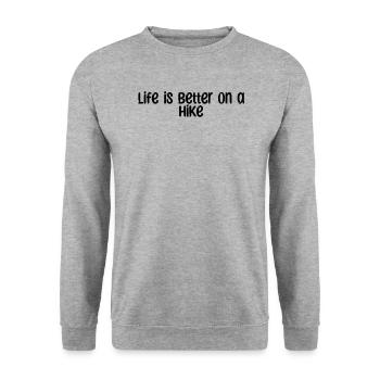 Randonnée - La vie est plus belle en randonnée - Sweat-shirt Unisexe - gris chiné - Devant - Alina (178cm) & Michal (187cm)