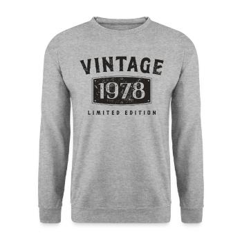 Geburtstag 1978 Limited Edition Vintage 1978 - Unisex Pullover - Weißgrau meliert - Vorne - Alina (178cm) & Michal (187cm)