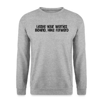 Wandern - Leave your worries behind, hike forward - Unisex Pullover - Weißgrau meliert - Vorne - Alina (178cm) & Michal (187cm)