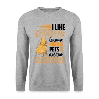 J’aime Capybara Amérique du Sud Capybara - Sweat-shirt Unisexe - gris chiné - Devant - Alina (178cm) & Michal (187cm)