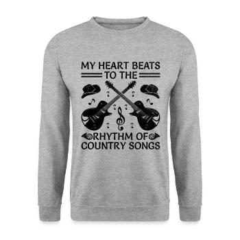 County Music Vintage Music Lover Western Country C - Unisex Pullover - Weißgrau meliert - Vorne - Alina (178cm) & Michal (187cm)