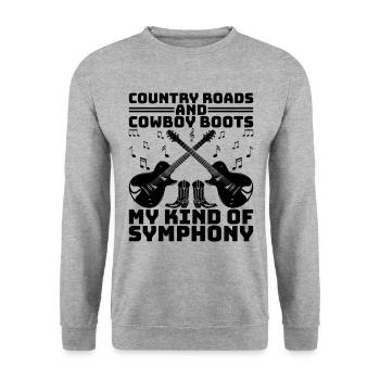 Comté Musique Vintage Amateur de musique Western Country C - Sweat-shirt Unisexe - gris chiné - Devant - Alina (178cm) & Michal (187cm)