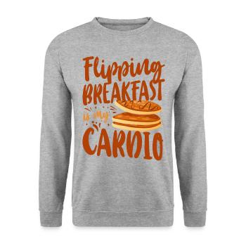 Pancake Lover Kids Flipping - Unisex Sweatshirt - salt & pepper - Front - Alina (178cm) & Michal (187cm)
