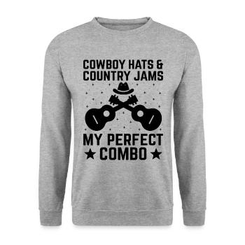 County Music Vintage Music Lover Western Country C - Unisex Pullover - Weißgrau meliert - Vorne - Alina (178cm) & Michal (187cm)