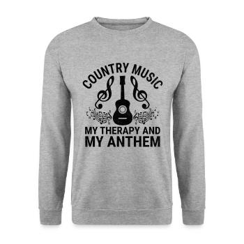 Comté Musique Vintage Amateur de musique Western Country C - Sweat-shirt Unisexe - gris chiné - Devant - Alina (178cm) & Michal (187cm)