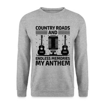 County Music Vintage Music Lover Western Country C - Unisex Pullover - Weißgrau meliert - Vorne - Alina (178cm) & Michal (187cm)