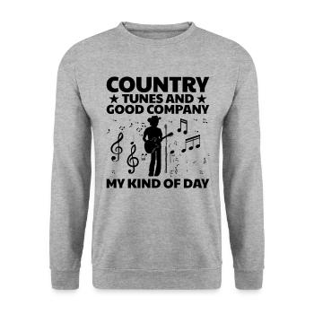 County Music Vintage Music Lover Western Country C - Unisex Pullover - Weißgrau meliert - Vorne - Alina (178cm) & Michal (187cm)