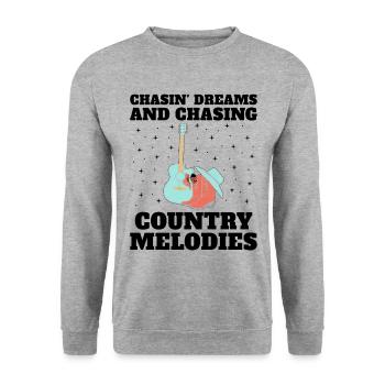 Comté Musique Vintage Amateur de musique Western Country C - Sweat-shirt Unisexe - gris chiné - Devant - Alina (178cm) & Michal (187cm)