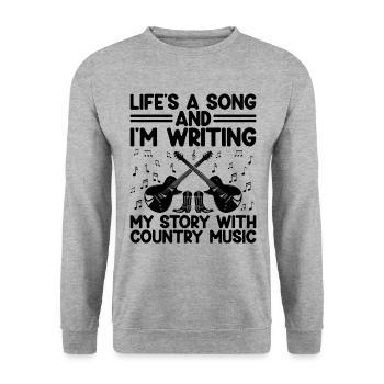 Comté Musique Vintage Amateur de musique Western Country C - Sweat-shirt Unisexe - gris chiné - Devant - Alina (178cm) & Michal (187cm)