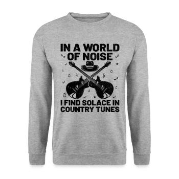 County Music Vintage Music Lover Western Country C - Unisex Pullover - Weißgrau meliert - Vorne - Alina (178cm) & Michal (187cm)