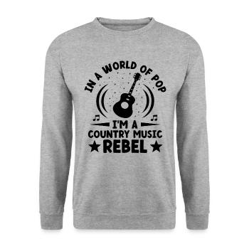 Comté Musique Vintage Amateur de musique Western Country C - Sweat-shirt Unisexe - gris chiné - Devant - Alina (178cm) & Michal (187cm)