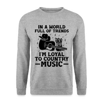 County Music Vintage Music Lover Western Country C - Unisex Pullover - Weißgrau meliert - Vorne - Alina (178cm) & Michal (187cm)