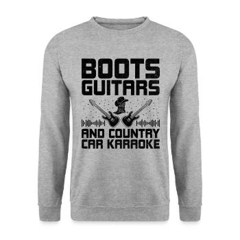 County Music Vintage Music Lover Western Country C - Unisex Pullover - Weißgrau meliert - Vorne - Alina (178cm) & Michal (187cm)