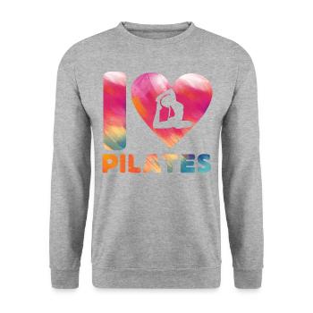 Pilates Instructor Teacher Heart - Unisex Pullover - Weißgrau meliert - Vorne - Alina (178cm) & Michal (187cm)