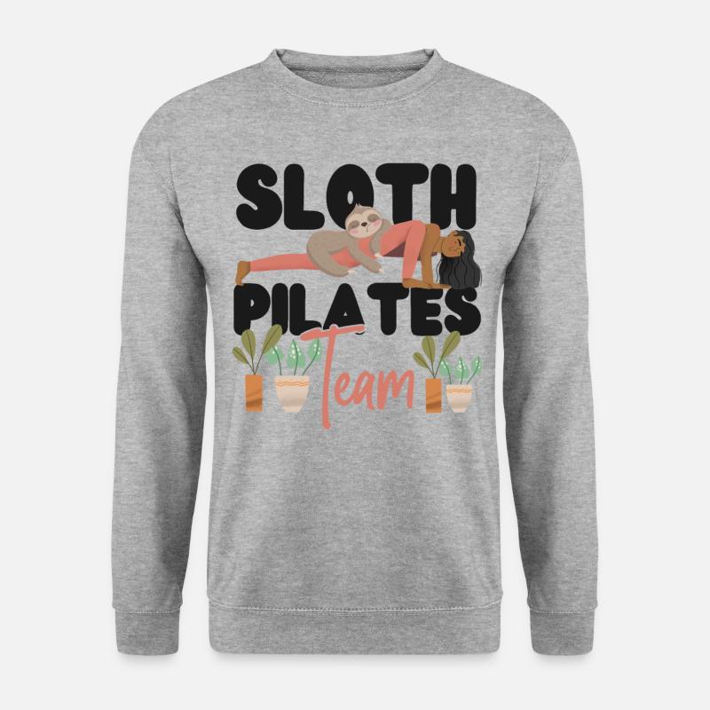 Pilates Instructor Teacher Sloth - Unisex Pullover - Weißgrau meliert
