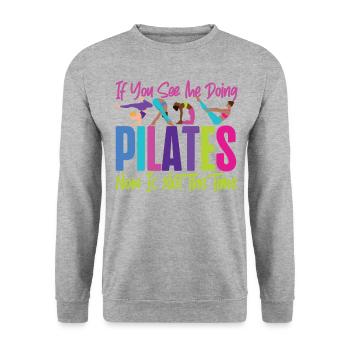 Instructeur de Pilates Professeur Si Vous - Sweat-shirt Unisexe - gris chiné - Devant - Alina (178cm) & Michal (187cm)