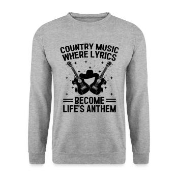 County Music Vintage Music Lover Western Country C - Unisex Pullover - Weißgrau meliert - Vorne - Alina (178cm) & Michal (187cm)