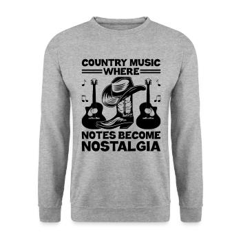 Comté Musique Vintage Amateur de musique Western Country C - Sweat-shirt Unisexe - gris chiné - Devant - Alina (178cm) & Michal (187cm)