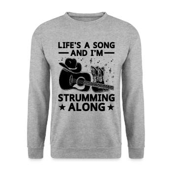 County Music Vintage Music Lover Western Country C - Unisex Pullover - Weißgrau meliert - Vorne - Alina (178cm) & Michal (187cm)