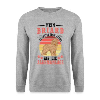 Briard me protège Berger de Brie Briard - Sweat-shirt Unisexe - gris chiné - Devant - Alina (178cm) & Michal (187cm)
