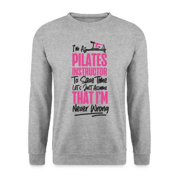 Pilates Instructor Teacher I'm A - Unisex Pullover - Weißgrau meliert - Vorne - Alina (178cm) & Michal (187cm)