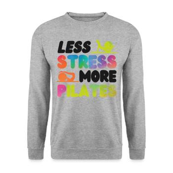 Instructeur de Pilates Enseignant - Sweat-shirt Unisexe - gris chiné - Devant - Alina (178cm) & Michal (187cm)