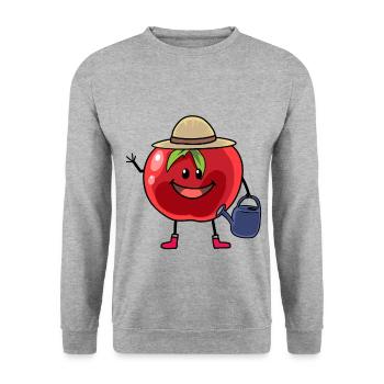 Tomate Jardinier Agriculteur Hobby Jardinier Arrosoir - Sweat-shirt Unisexe - gris chiné - Devant - Alina (178cm) & Michal (187cm)
