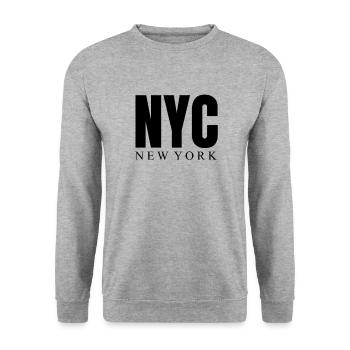 New York - Unisex Sweatshirt - salt & pepper - Front - Alina (178cm) & Michal (187cm)
