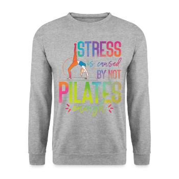 Instructeur de Pilates Enseignant - Sweat-shirt Unisexe - gris chiné - Devant - Alina (178cm) & Michal (187cm)