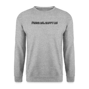 Randonnée - De l’air frais, heureux moi - Sweat-shirt Unisexe - gris chiné - Devant - Alina (178cm) & Michal (187cm)