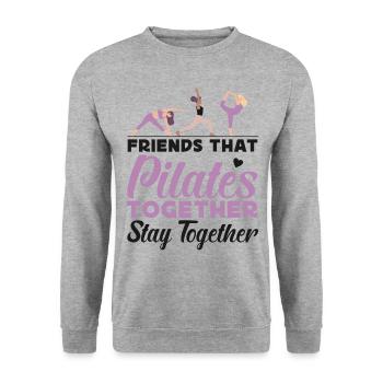 Pilates Instructor Teacher Friends - Unisex Sweatshirt - salt & pepper - Front - Alina (178cm) & Michal (187cm)