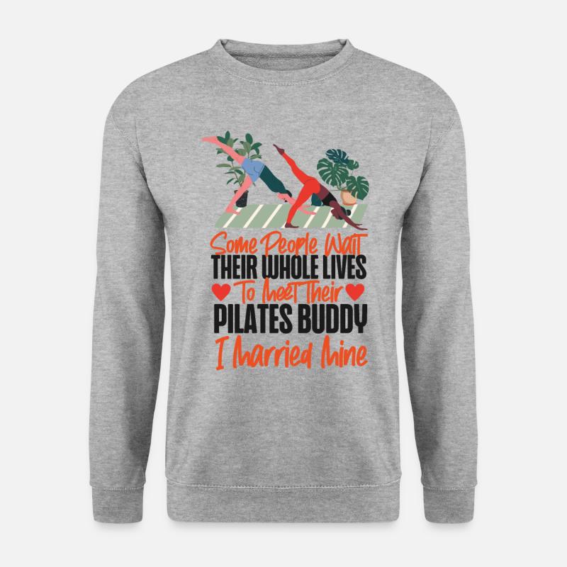 Pilates Instructor Teacher Husband - Unisex Pullover - Weißgrau meliert