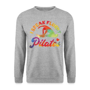 Instructeur de Pilates Enseignant - Sweat-shirt Unisexe - gris chiné - Devant - Alina (178cm) & Michal (187cm)