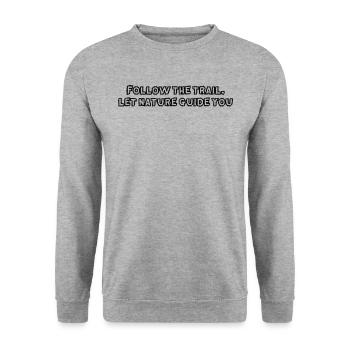 Wandern - Follow the trail, let nature guide you - Unisex Pullover - Weißgrau meliert - Vorne - Alina (178cm) & Michal (187cm)