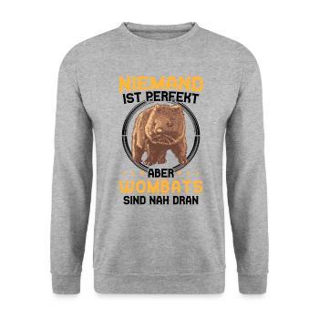 Wombat is perfect Australia marsupial - Unisex Sweatshirt - salt & pepper - Front - Alina (178cm) & Michal (187cm)