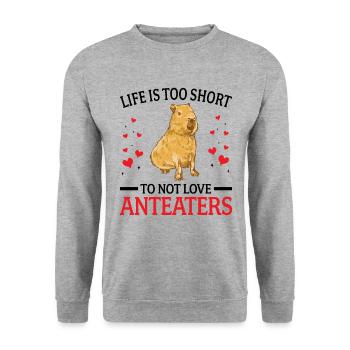 Capybara Don't Love South America Capybara - Unisex Sweatshirt - salt & pepper - Front - Alina (178cm) & Michal (187cm)