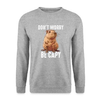 Capybara be capy - Unisex Sweatshirt - salt & pepper - Front - Alina (178cm) & Michal (187cm)
