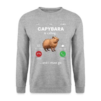 Capybara appelle - Sweat-shirt Unisexe - gris chiné - Devant - Alina (178cm) & Michal (187cm)
