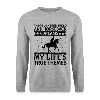 Courses de chevaux pur-sang Équitation Chevaux équestres - Sweat-shirt Unisexe - gris chiné - Devant - Alina (178cm) & Michal (187cm)